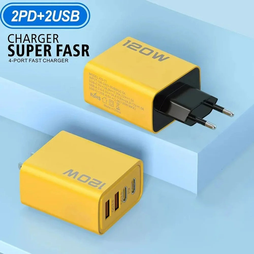 4 Ports USB C PD Charger Quick Charge 3.0 Type C USB Fast charger