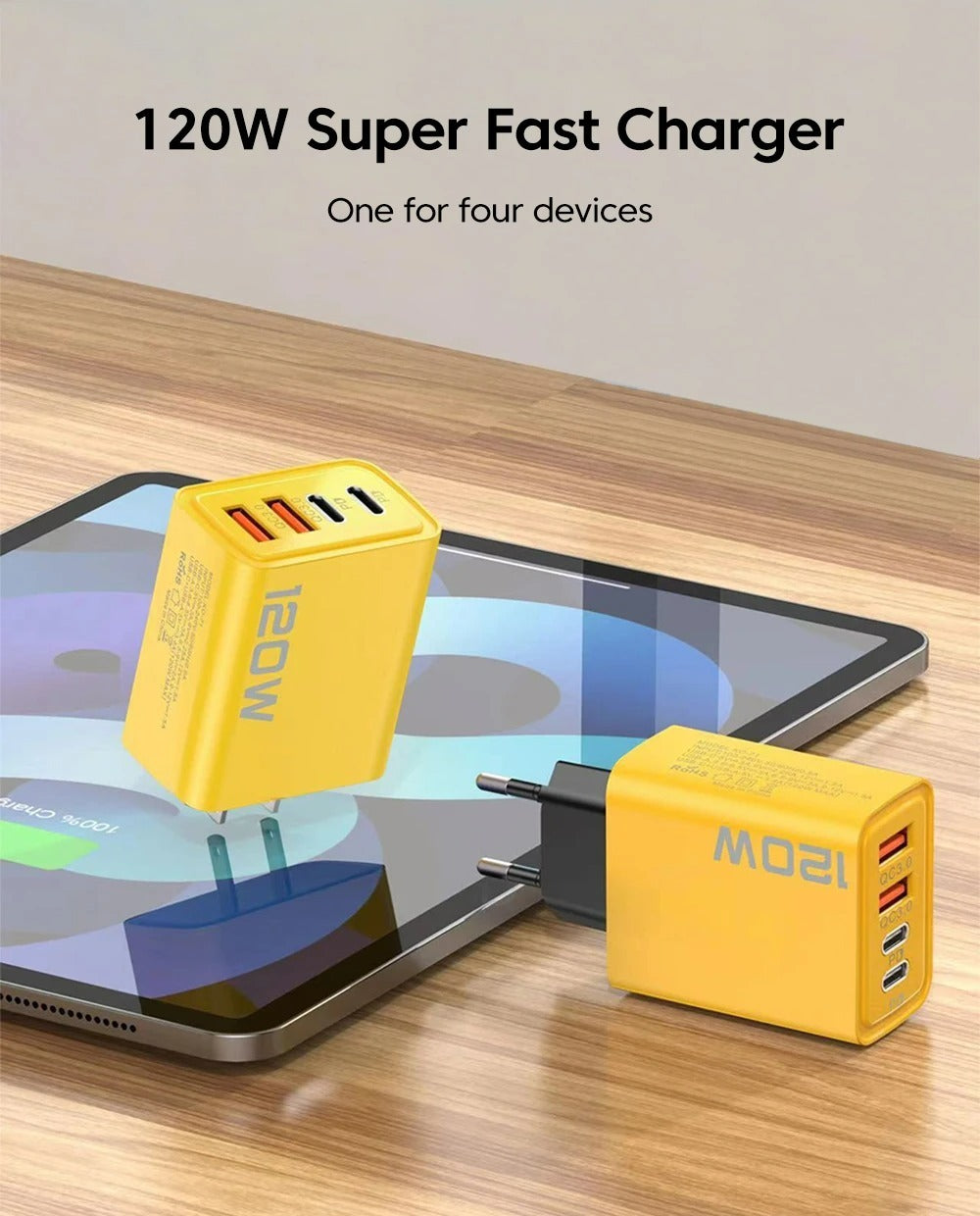4 Ports USB C PD Charger Quick Charge 3.0 Type C USB Fast charger
