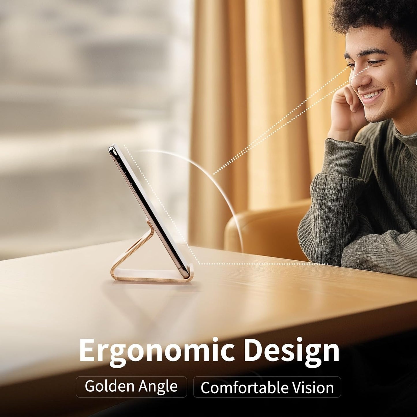 Wooden Cell Phone Stand for Desk